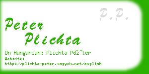 peter plichta business card